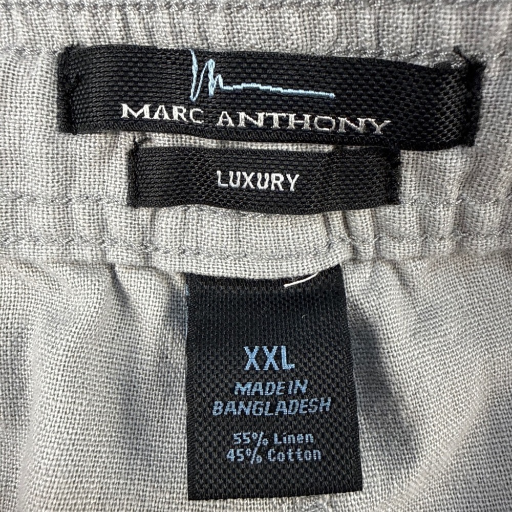 Marc Anthony Linen Pants Mens XXL Luxury Gray Straight Leg EUC - Picture 6 of 9